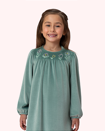 VESTIDO INVERNO PLUSH VERDE 28 080 - MON SUCRÉ