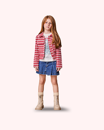 SHORT SAIA JEANS FAIXA VERMELHA - ANIMÊ