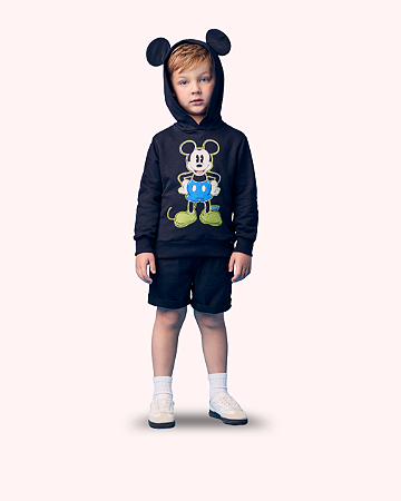 BLUSAO COM ORELHAS DISNEY PRETO - YOUCCIE