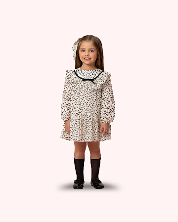 VESTIDO FLORIDO PRETO 28 390 - PETIT CHERIE