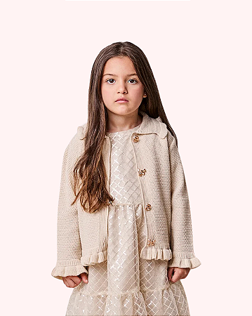 CASACO BOTÕES EM TRICOT CRU - ANIMÊ