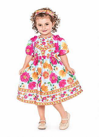 VESTIDO FLORESCER AZUL - ALPHABETO