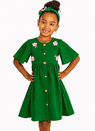 VESTIDO DANCANDO ENTRE FLORES VERDE