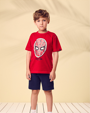 TSHIRT SPIDER MEN VERMELHO VERÃO - YOUCCIE