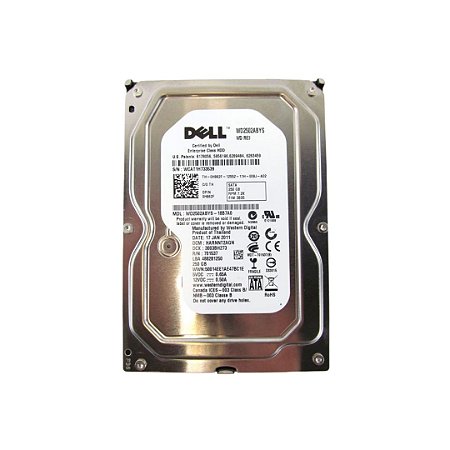HD Dell 250gb Sata 2 7.2k 3.5 P/n 0h962f Wd2502abys-18b7a0