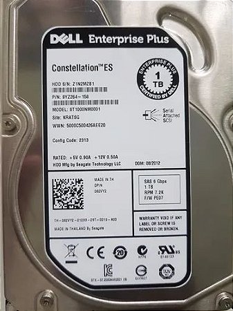 HD DELL ENTERPRISE 1TB SAS 7.2K 3,5