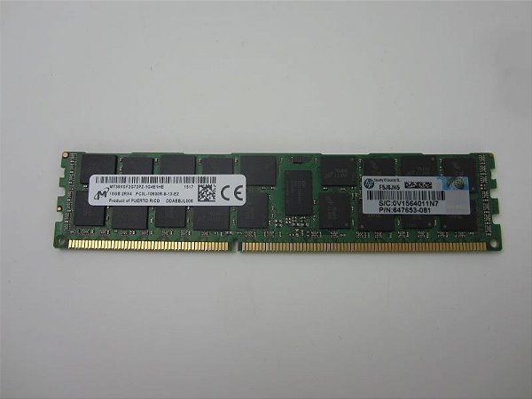 Memória Hp 16gb Ddr3 Pc3l-10600r Rdimm - 664692-001 628974-281