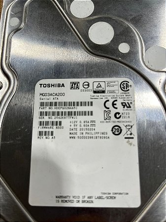 HD TOSHIBA 2TB SATA 3,5 7.2K HOTPLUG PN MG03ACA200