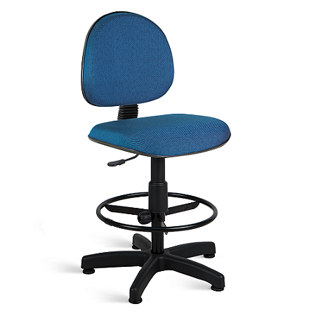 Cadeira Ágata Executiva Caixa C/ Lam Giratória Tecido Azul Com Preto