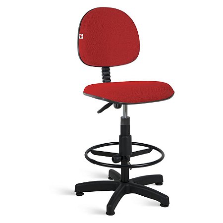 Cadeira Caixa Executiva Tecido Vermelho