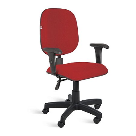 Cadeira Diretor Back System Braços Tecido Vermelho