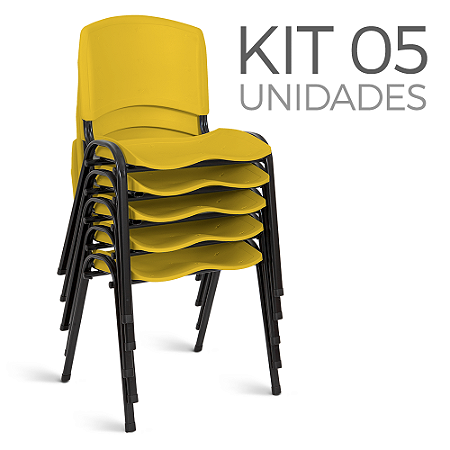 Cadeira Lara Plástica Fixa Kit 05 A/E