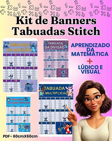 Kit Banners Tabuadas Stitch