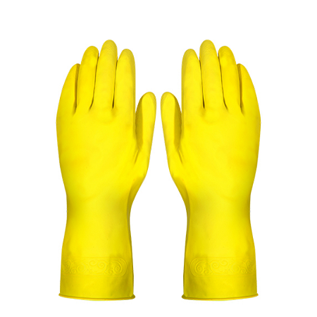 LUVA DE LATEX AMARELA ACABAMENTO FLOCADO | TAMANHO: 10
