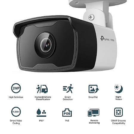 CAMERA TP LINK IP CFTV POE BULLET EXTERNA 2MP VIGI C3201