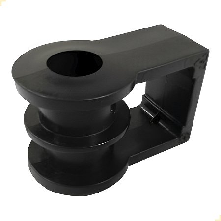 ROLDANA COM SUPORTE 2 VIAS (RANHURAS) | PRETO