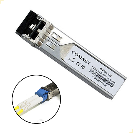 MÓDULO SFP COMNET 1.25GBPS MULTIMODO LC 550M PARA SWITCH E ROTEADOR