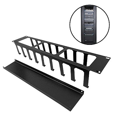 GUIA DE CABO FECHADO 1U PARA RACK TELECOM 19"