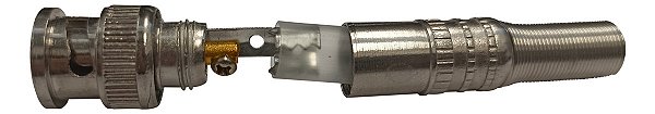CONECTOR BNC COM MOLA DE PARAFUSO PARA CABO COAXIAL CFTV