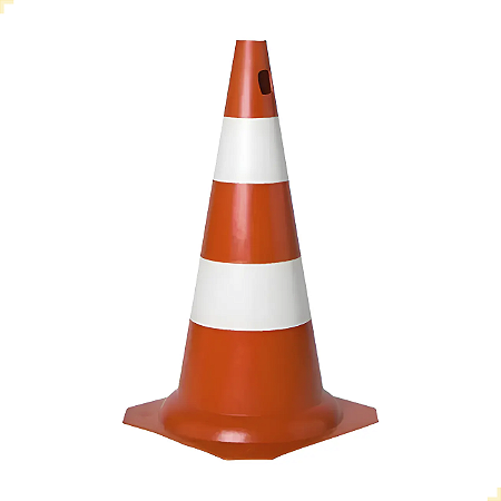 CONE DE SINALIZAÇÃO RÍGIDO FOSCO LARANJA E BRANCO 75 CM