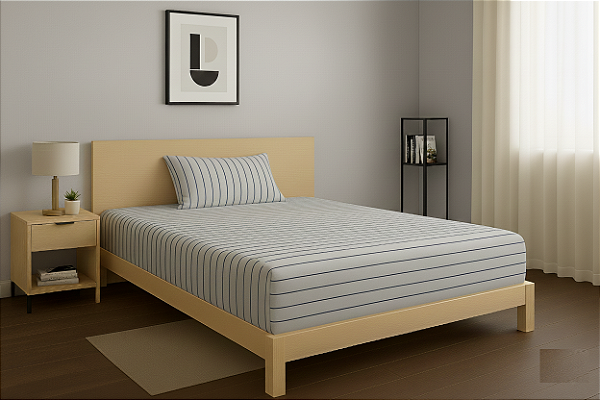 jogo de lençol solteiro em malha 100%algodão para colchao até 88x188x30cm