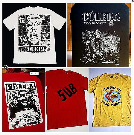 A KIT 5 CAMISETAS Cólera 100% algodão 31 fios