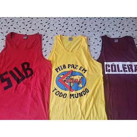 KIT 3 CAMISETAS REGATAS CÓLERA 100% ALGODÃO 31 FIOS