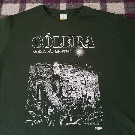 CAMISETA CÓLERA VERDE NÃO DEVASTE NA COR VERDE MUSGO 100% ALGODÃO 31 FIOS