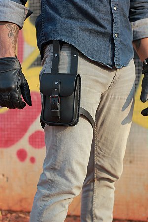 Thigh Pouch Compact Em Preto Rústico
