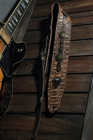 Correia Vaquero Brown Croc - Ouro Velho