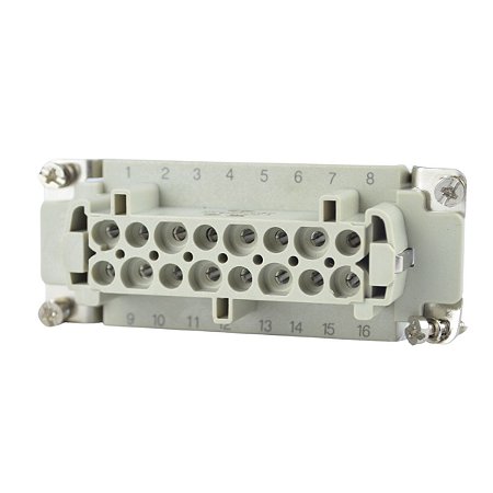 Inserto Femea WHA-016F 16Pinos Parafuso Contato Terra