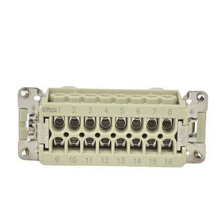 Inserto Macho WHE-16-M 16 Polos Parafuso + Terra
