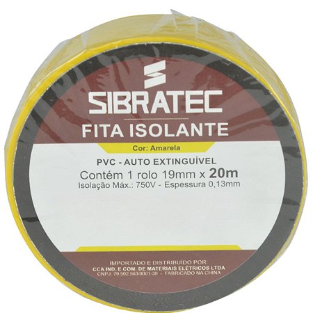 Fita Isolante 20mts Amarela