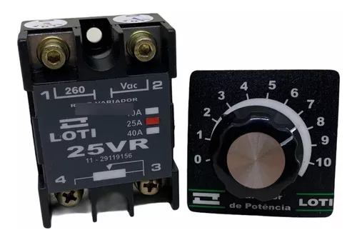 Loti Rele de estado sólido monofásico C/Potenciometro 25A 220V 220K