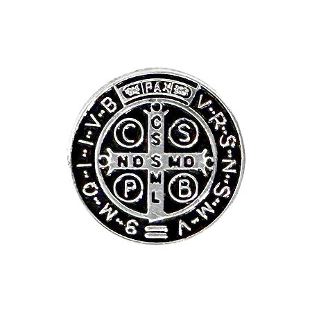 Passador De Lenço Medalha De São Bento Cromada