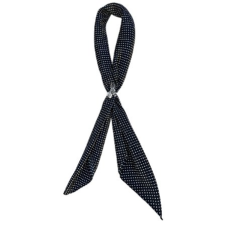 Lenço Carijó Preto com Bolinha Branca Grande