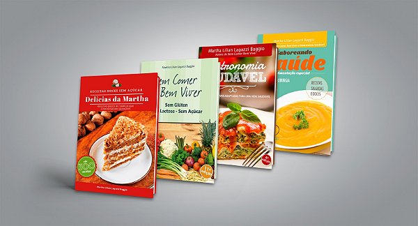 Combo 4 livros Receitas Saudáveis Martha Baggio