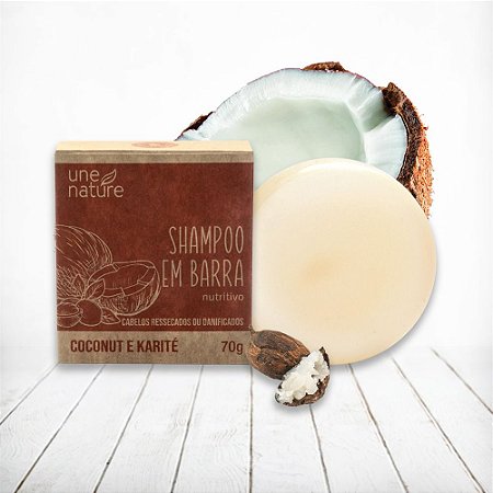 Shampoo em Barra Coconut e Karité Une Nature Arte dos Aromas 70g