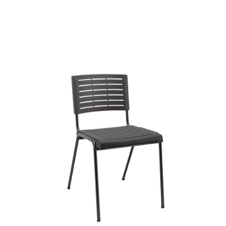 Cadeira Niala Diálogo Preta 4 pés Fixa – Plaxmetal