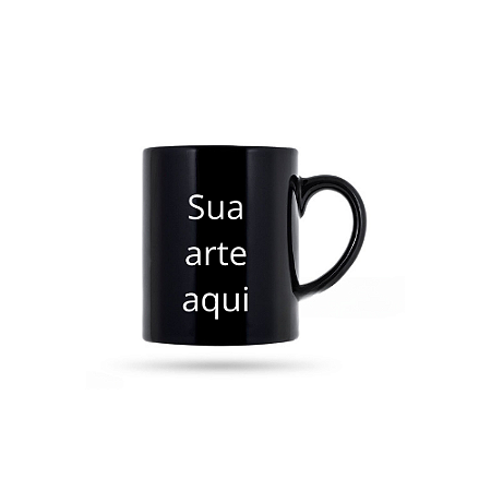 Caneca personalizada preta.