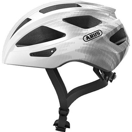 CAPACETE CICLISMO ABUS MACATOR BRANCO E PRATA TAM. G  58 - 62 CM