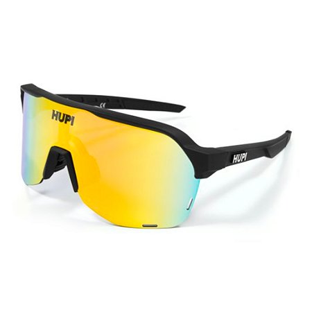 OCULOS HUPI HUEZ PRETO - LENTE DOURADO ESPELHADO