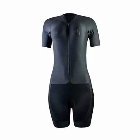 MACAQUINHO CICLISMO FEM PEDAL BRUTO SUPREME MANGA CURTA PRETO