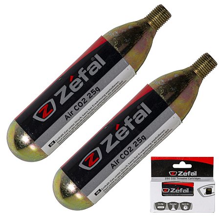 CARTUCHO CO2 ZEFAL 25G COM ROSCA PARA BICICLETA UNIDADE