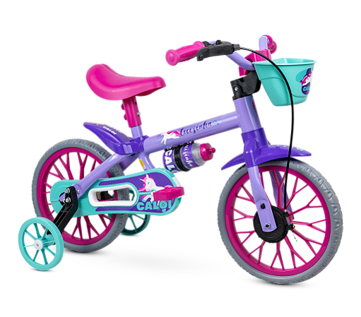 BICICLETA ARO 12 CECIZINHA LILAZ AQUA ROSA
