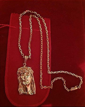 Cartier Cadiado 18k + Pingente Face de Cristo