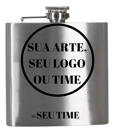 Kit Cantil De Bolso Inox 210 Ml Porta Bebidas Whisky/Vodka Personalizado