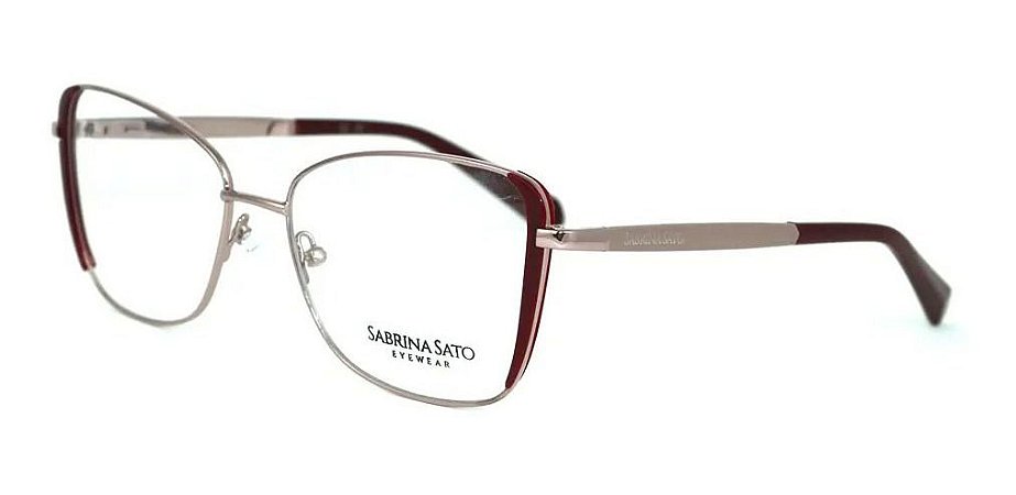 Óculos Armação Sabrina Sato Ss146 C2 Vermelho Com Rose Metal
