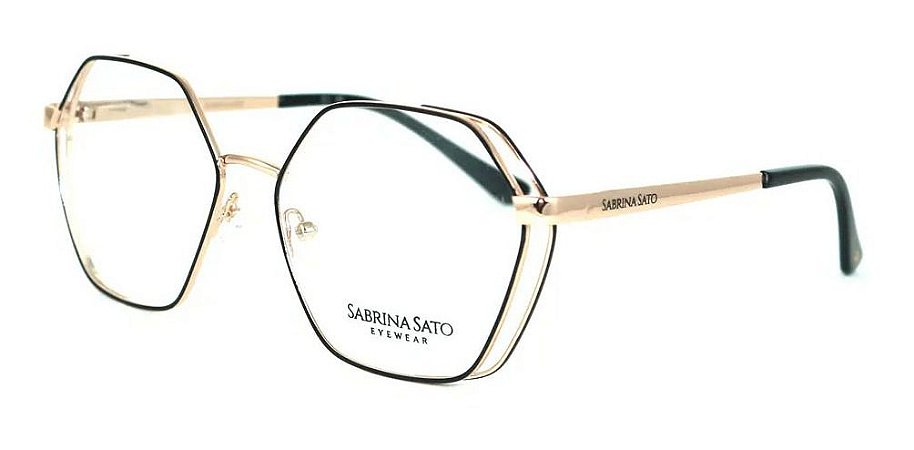 Óculos Armação Sabrina Sato Ss145 C1 Preto Com Dourado