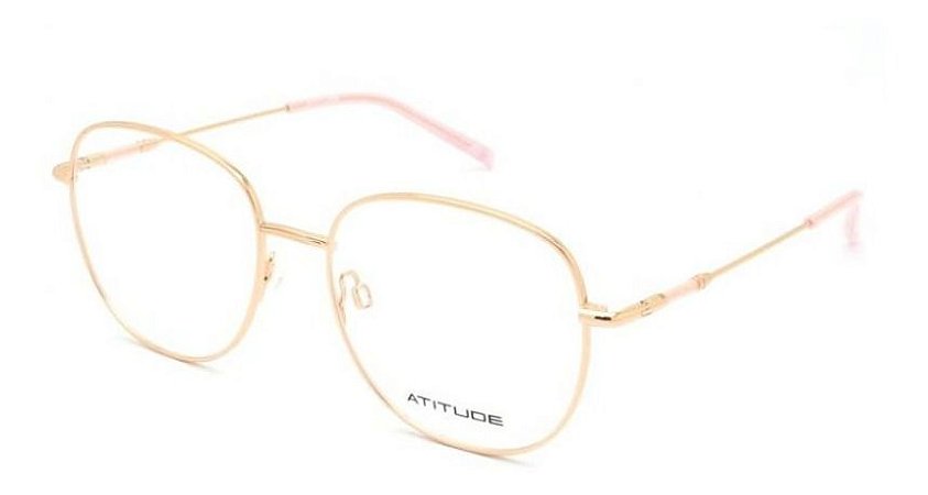 Óculos Armação Atitude At2076 05a Dourado Metal Feminino